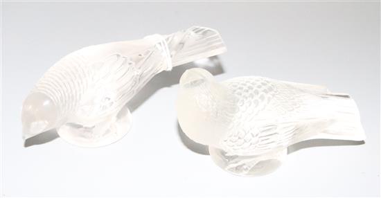 2 Lalique glass birds